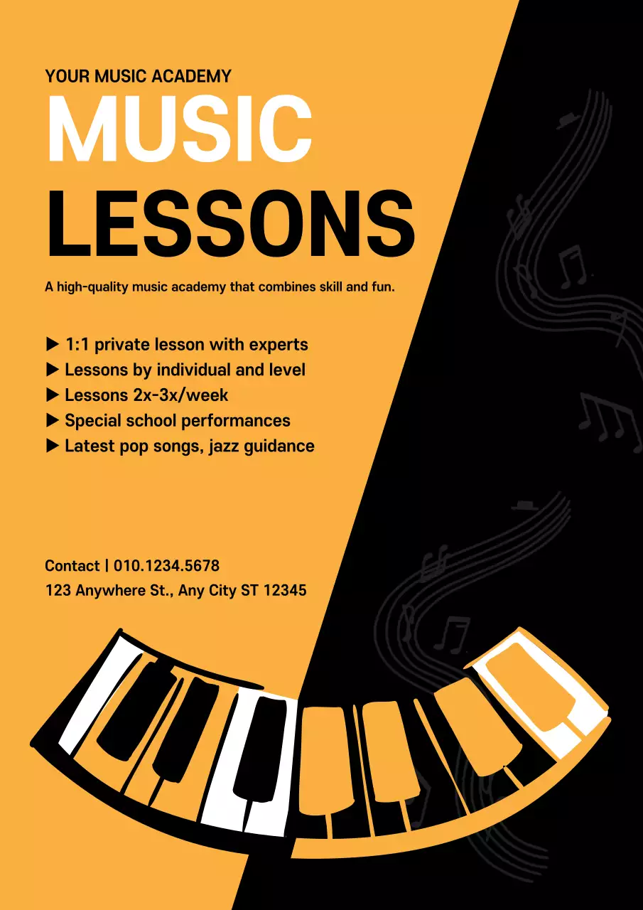 Orange Modern Music Promotion Poster