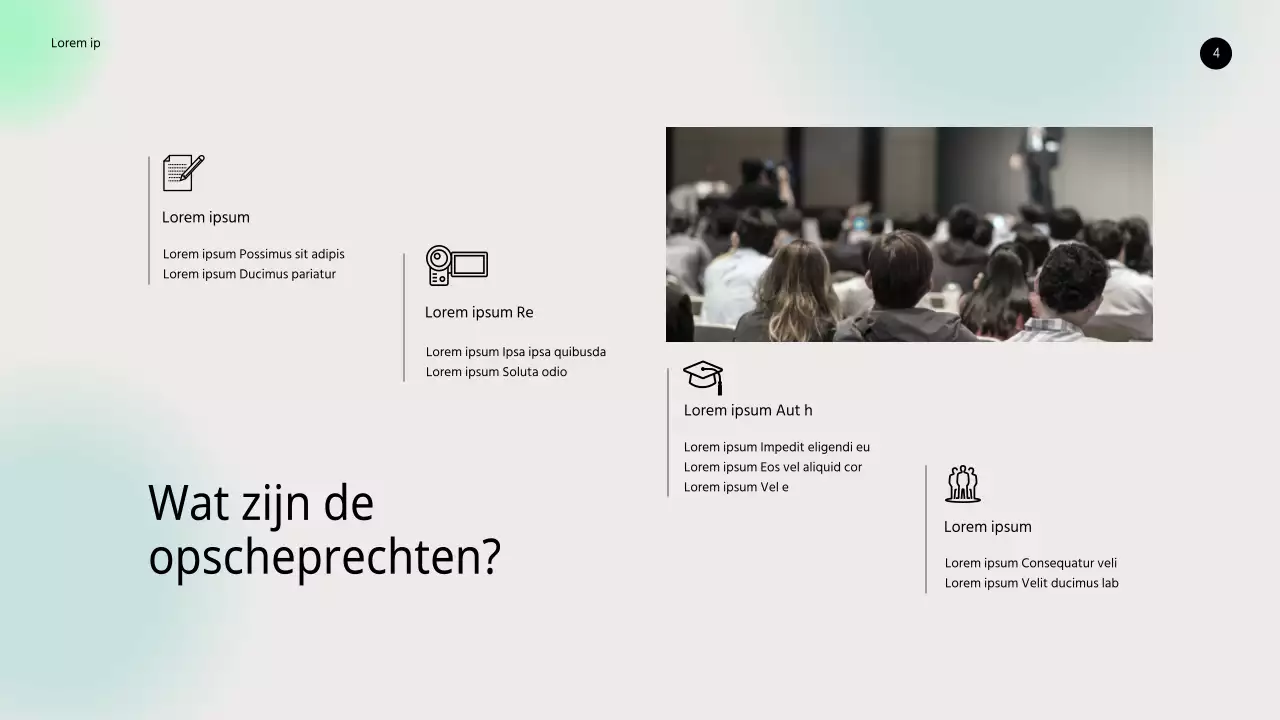 Media-afdeling en public relations PPT met verloopachtergrond