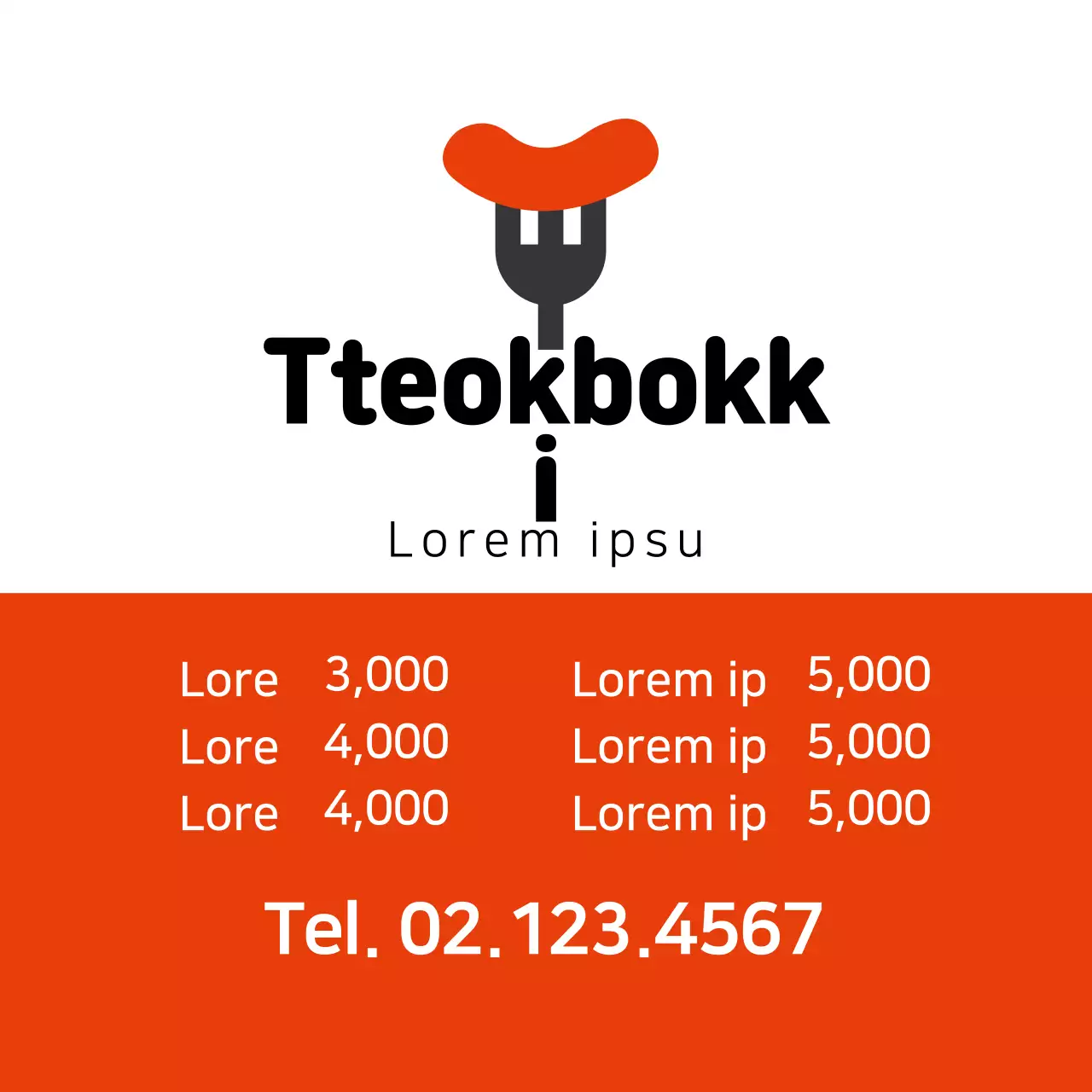 A ilustração cor de laranja promove de forma clara as doses dos restaurantes