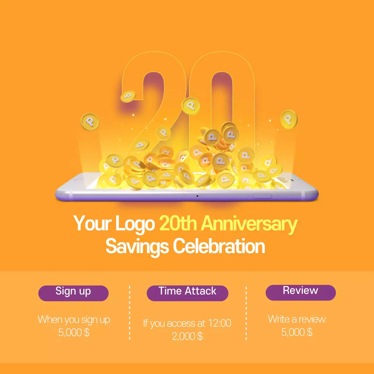 Purple Modern Anniversary Promotion Instagram Post