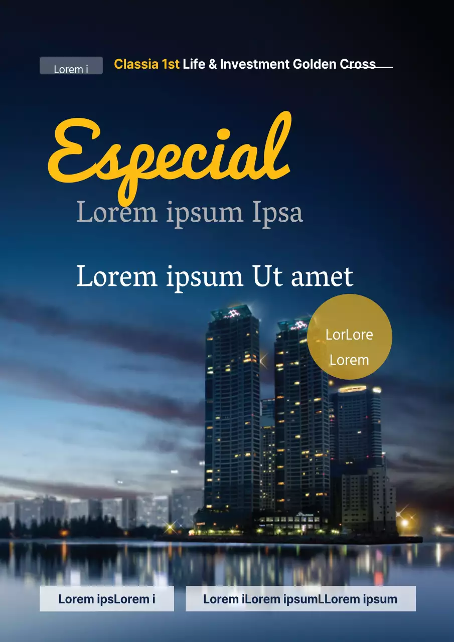 Folheto de um apartamento de luxo para venda