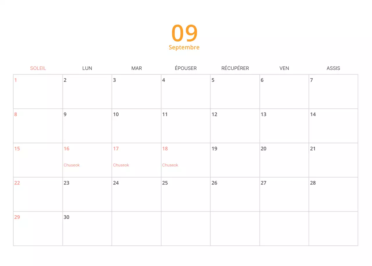 Calendrier illustré multicolore
