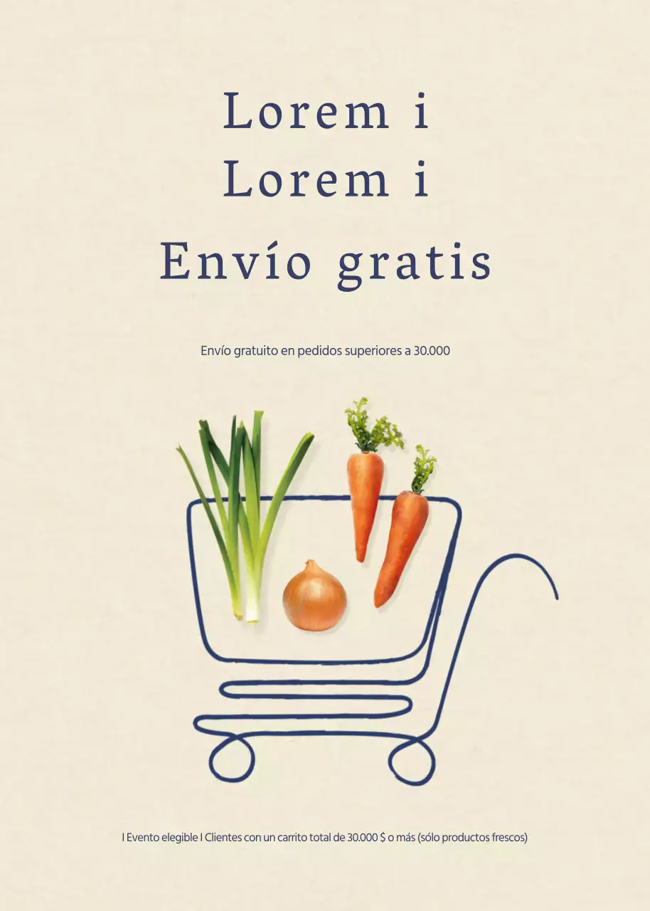 Entrega de productos frescos con un fondo beige limpio