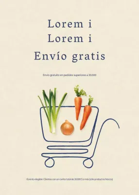 Entrega de productos frescos con un fondo beige limpio