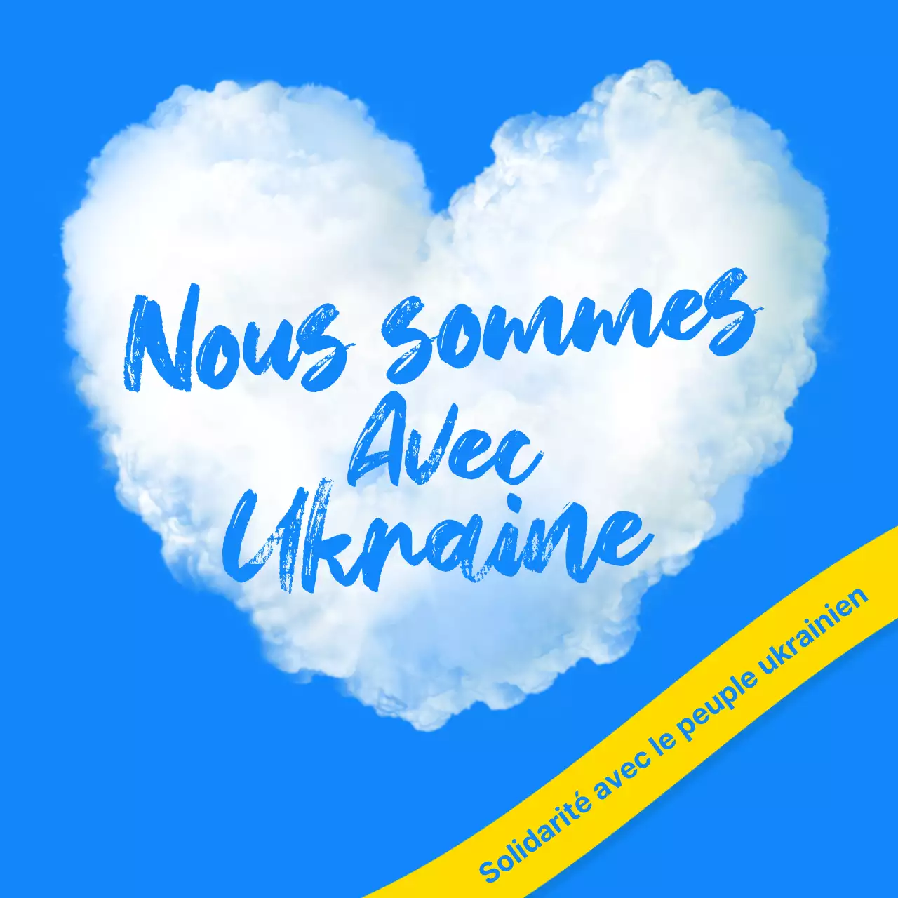 Message de paix de Ukuraina en bleu et jaune