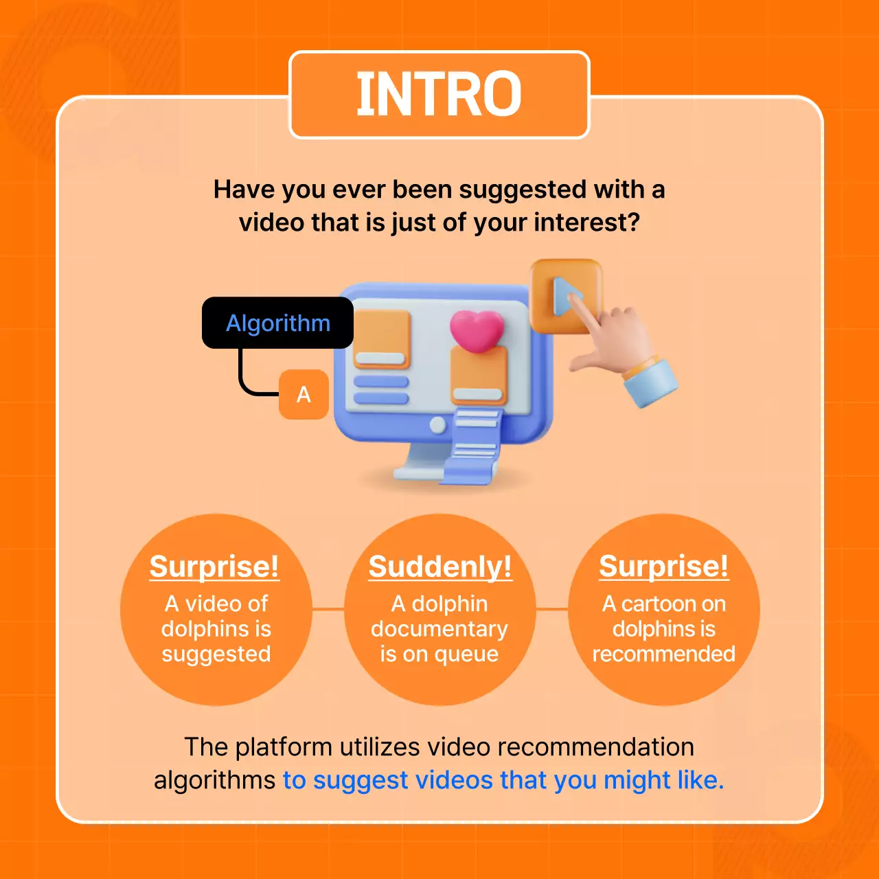 A guide to the recommendation algorithm in a simple blue color