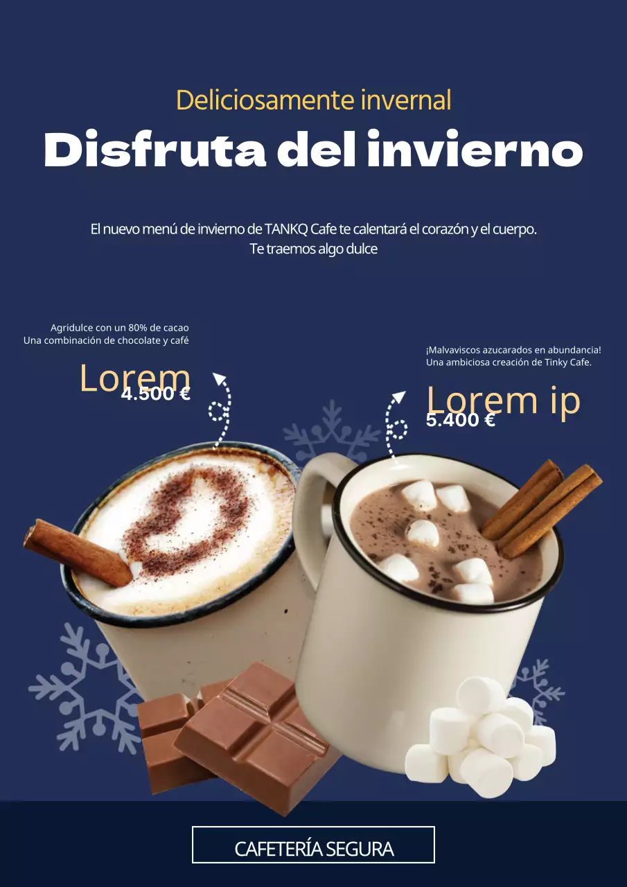 Presentamos nuestro menú de cafetería de invierno