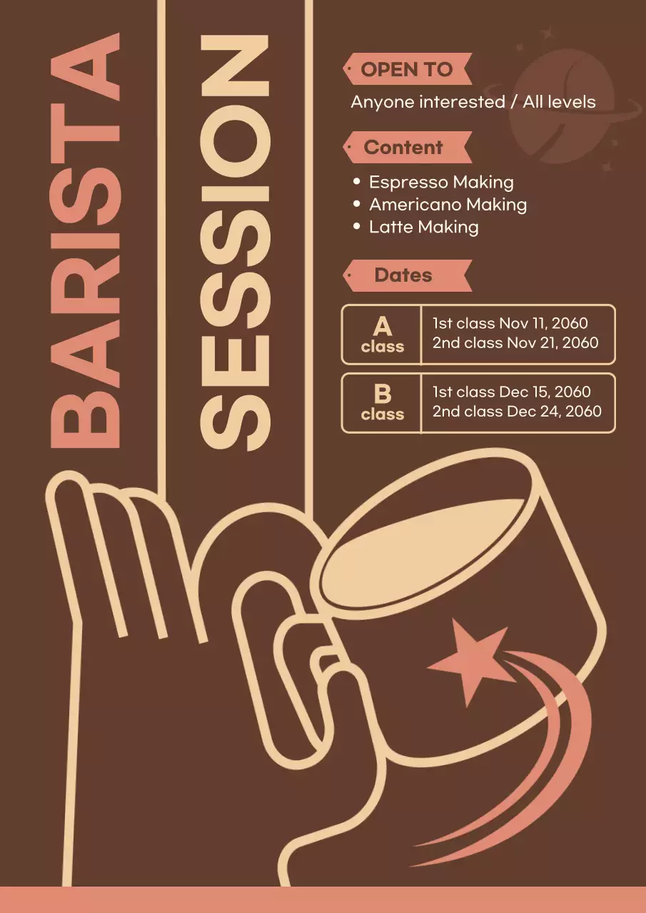 Brown and Beige Coffee Simple Barista Training Guide