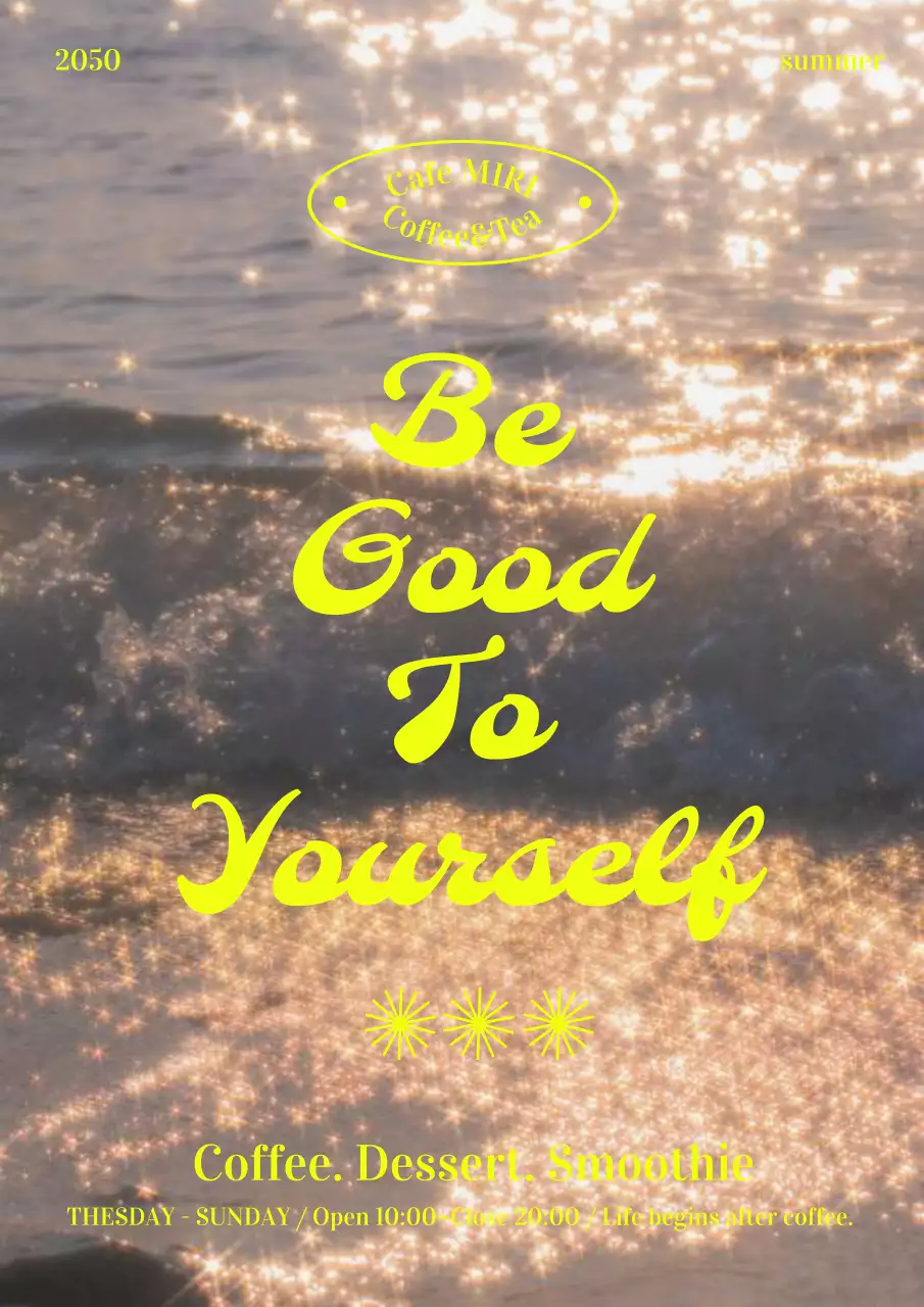 Gold Aesthetic Café Promotion Poster