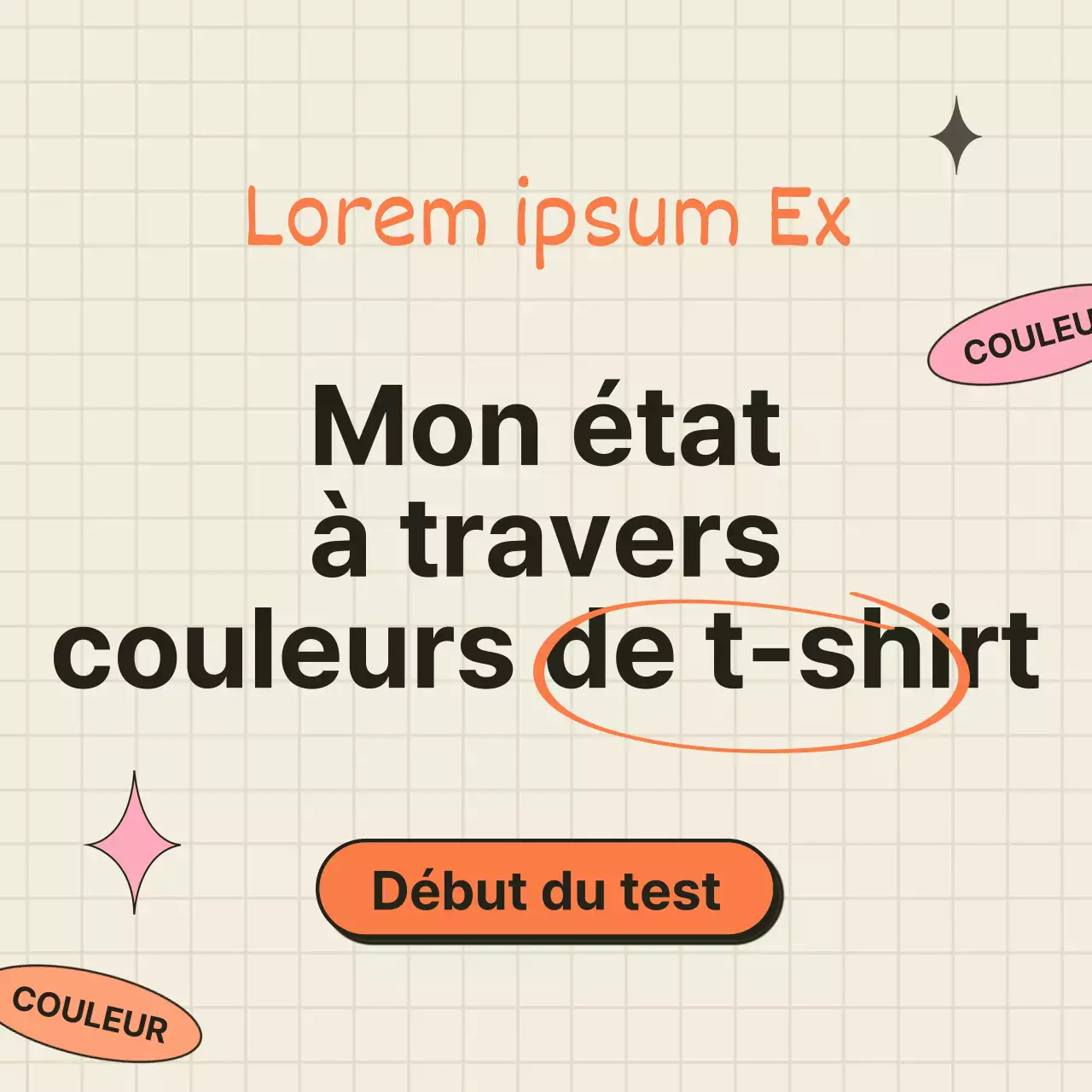 Le test psychologique des couleurs de t-shirt orange et beige