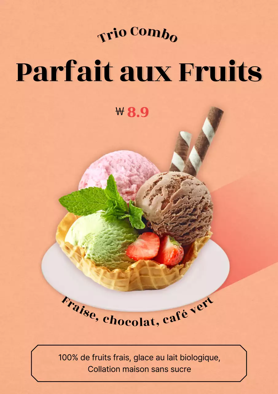 Carte des boissons d'été surlignée en orange