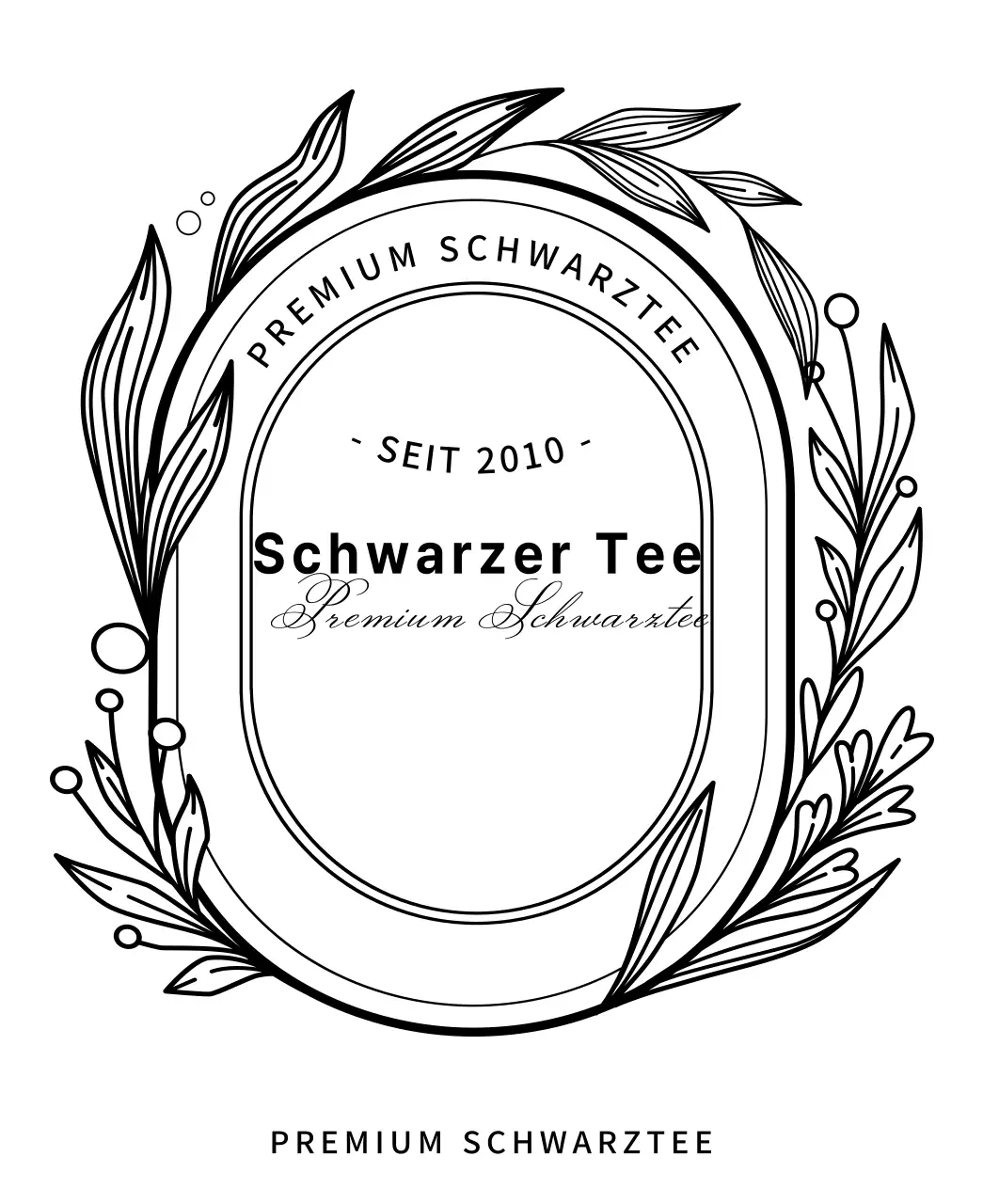 Linie Illustration Schwarzer Tee Paket