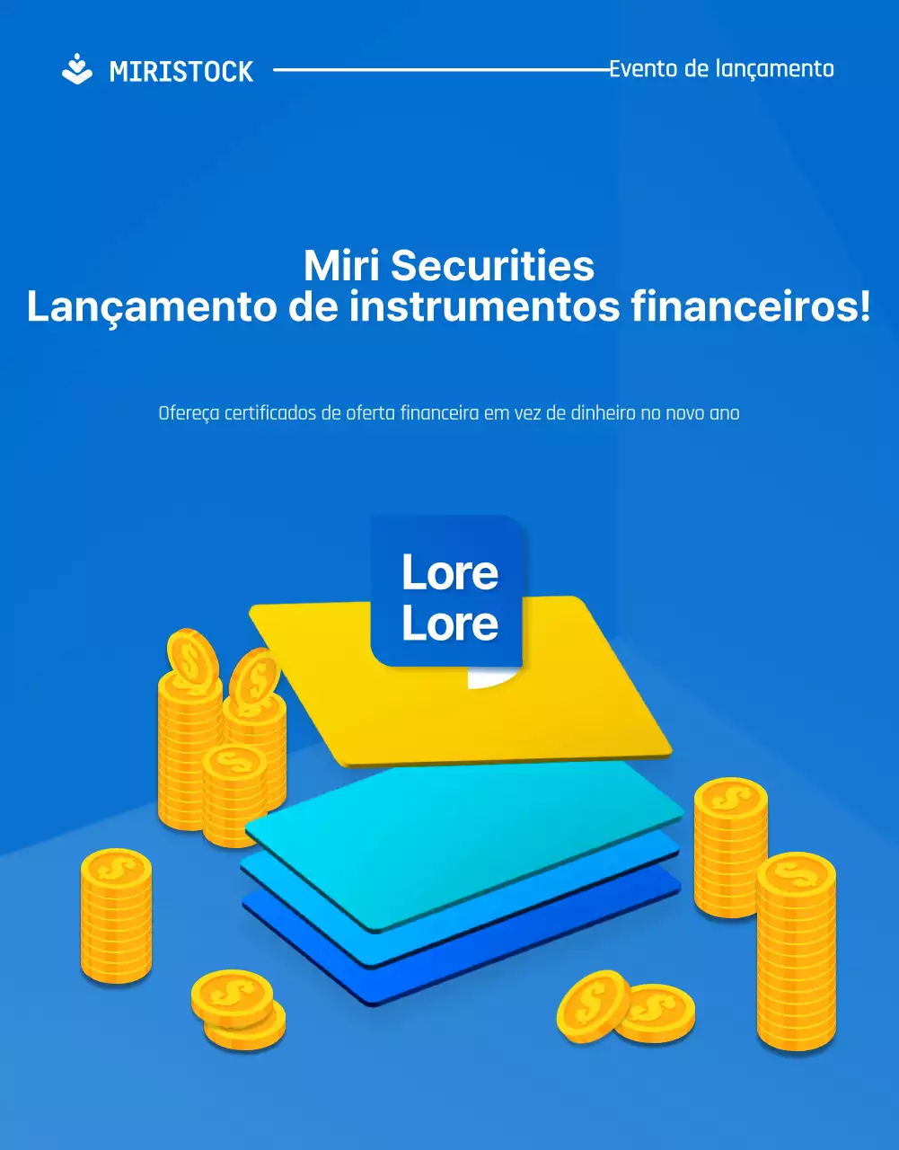 Eventos de instrumentos financeiros de títulos com pontos azuis e amarelos