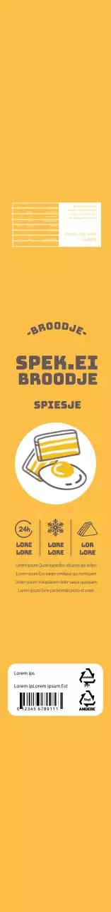 Gele eenvoudige icoon sandwich lunch box