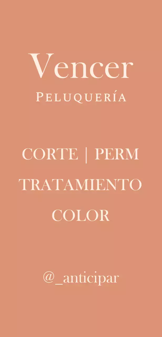 Cartel de peluquería con título en inglés sobre fondo rojo degradado