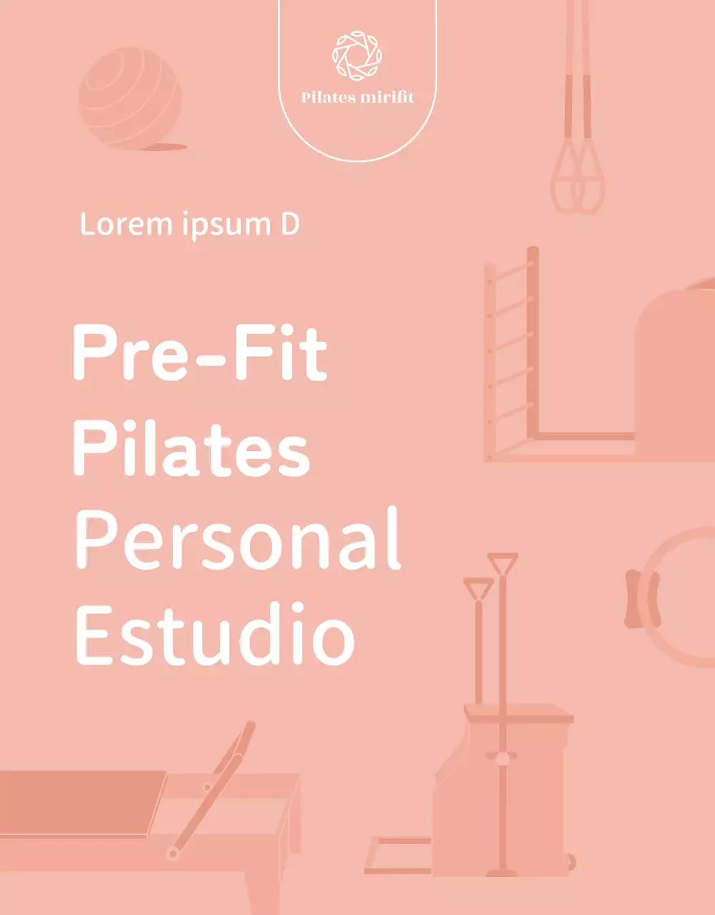 Tema promocional monótono de Pilates con ilustraciones limpias y formas redondeadas
