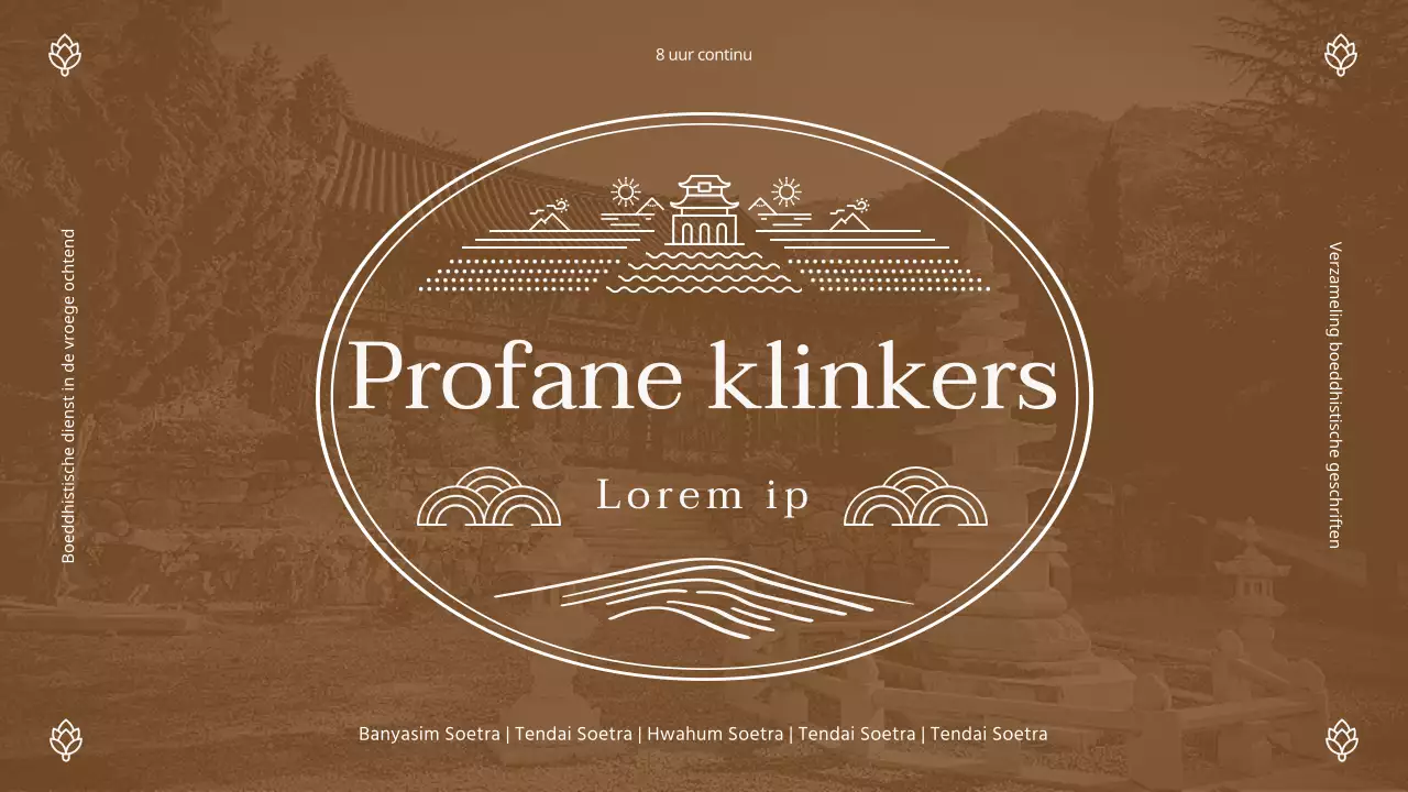 Boeddhistische sfeer miniatuur in bruin