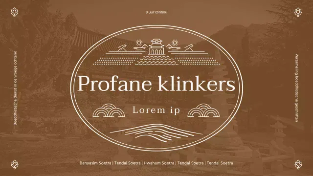 Boeddhistische sfeer miniatuur in bruin