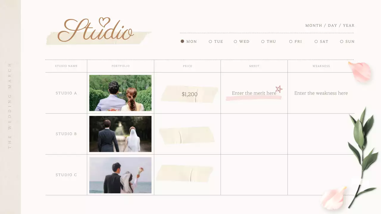 Beige and pink wedding planning diary