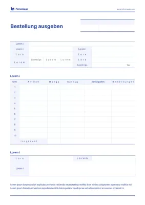 Einfaches weiß-blaues Spesenbuch