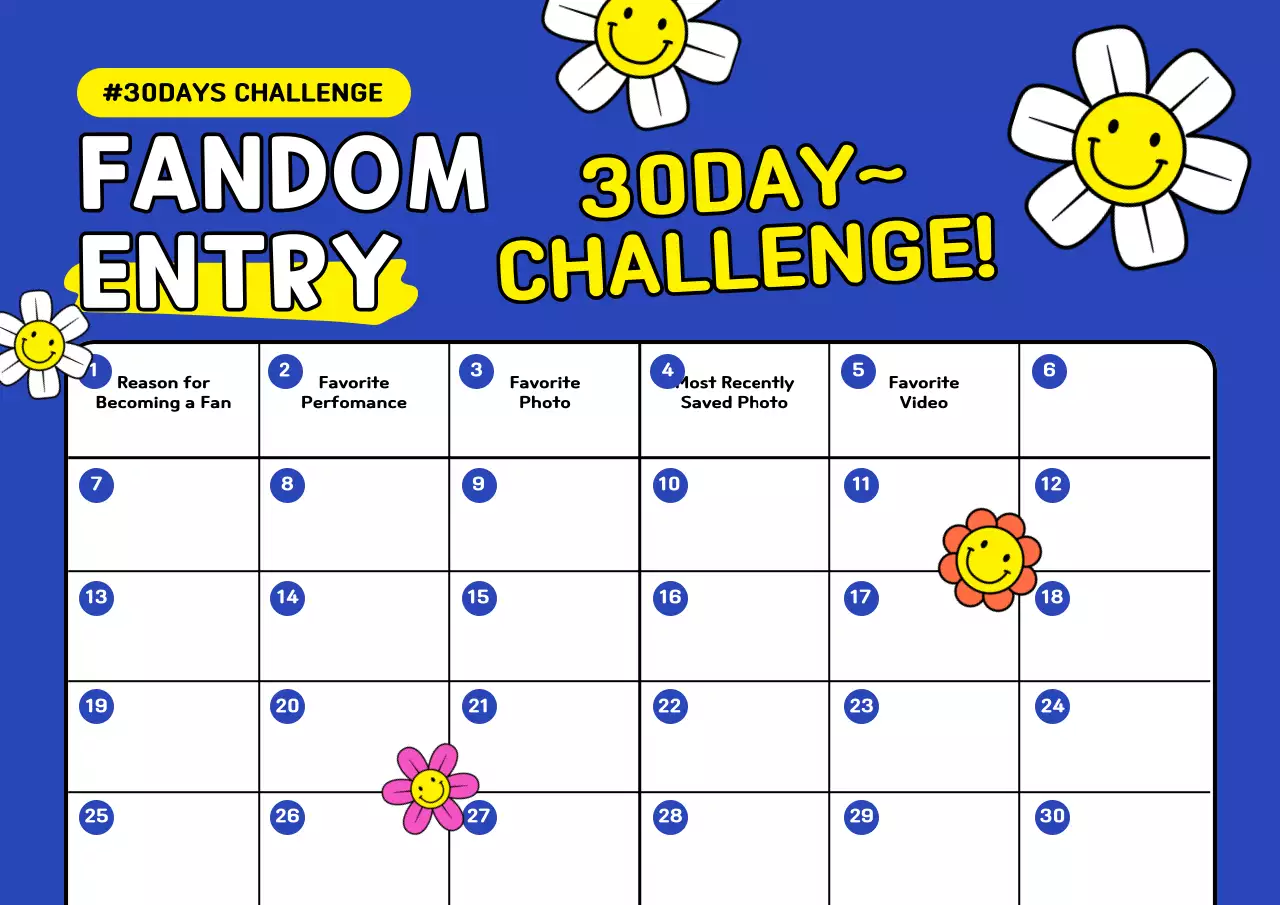 Blue Trendy Fandom Planner Poster