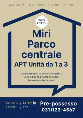 Appartamenti in vendita in blu e oro