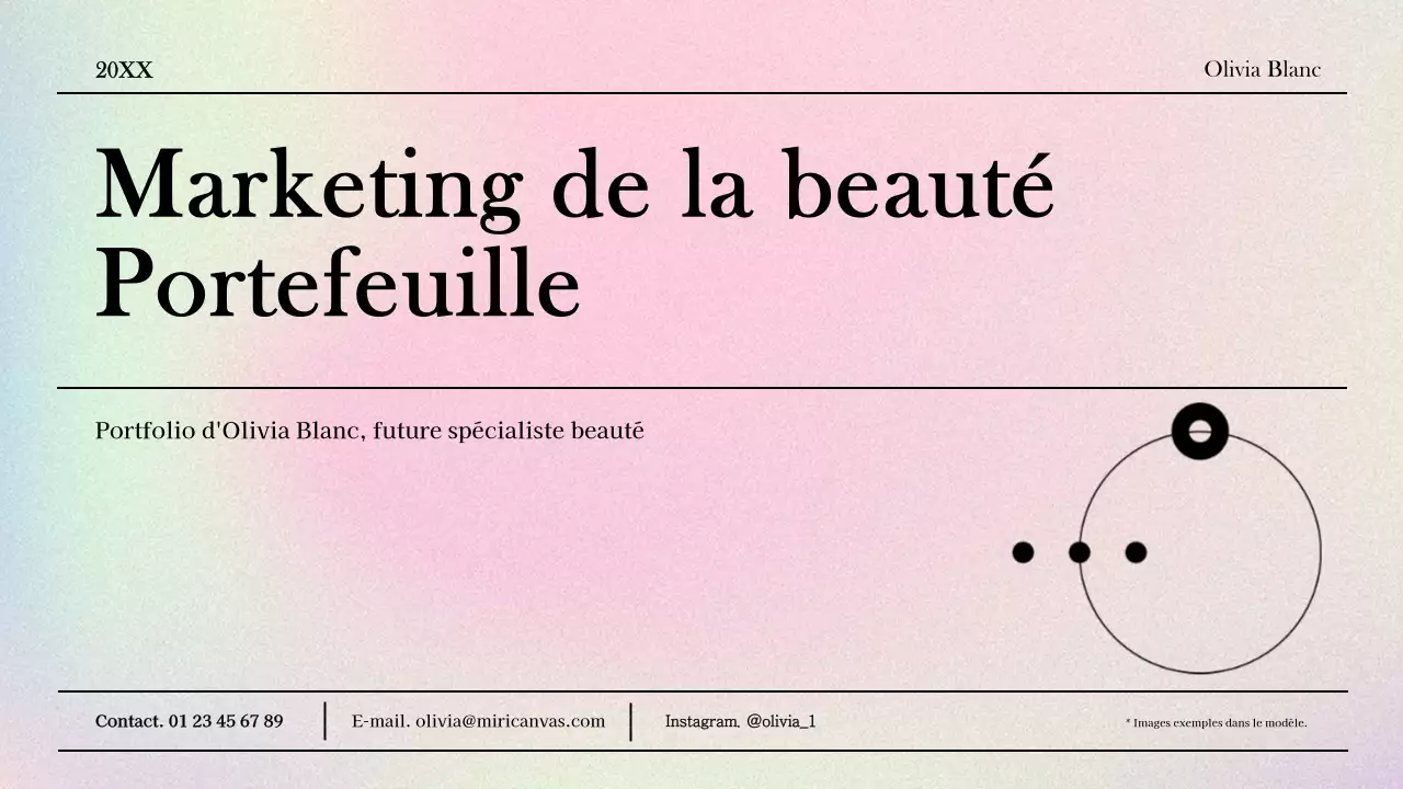 Un luxueux portefeuille de marketing de la beauté en violet et bleu