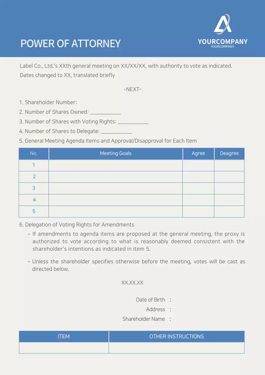 Blue Professional Attorney Document