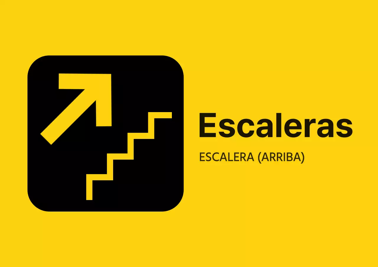 Guía de escaleras de estilo limpio en amarillo y negro