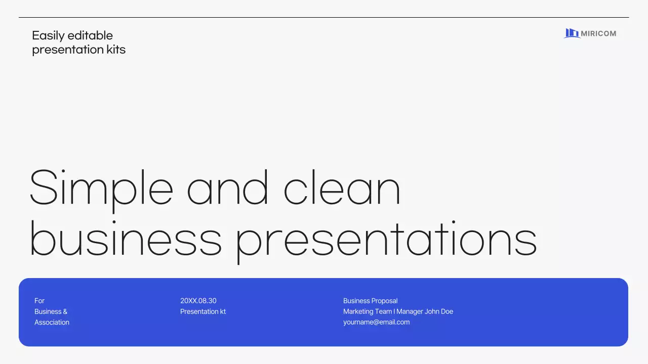 Simple, clean corporate proposal in blue gray