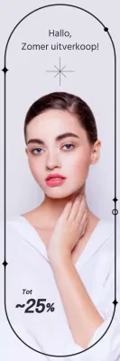 Vrouw in wit shirt op grijze achtergrond