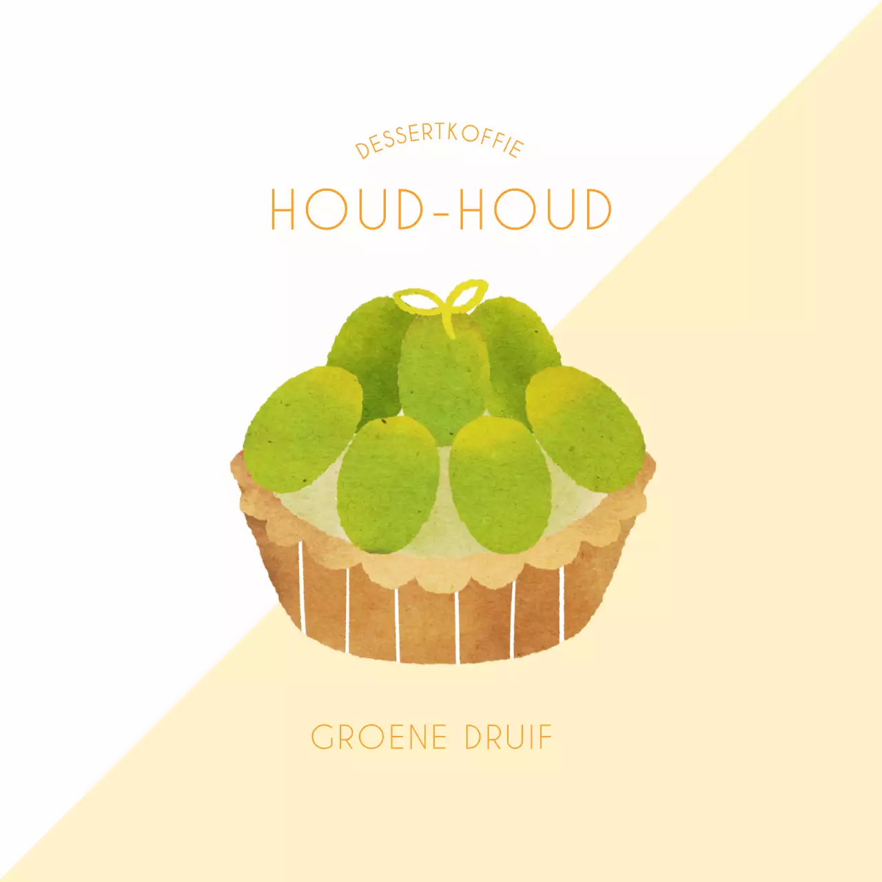 Geïllustreerde Groene Druif Dessert Sticker