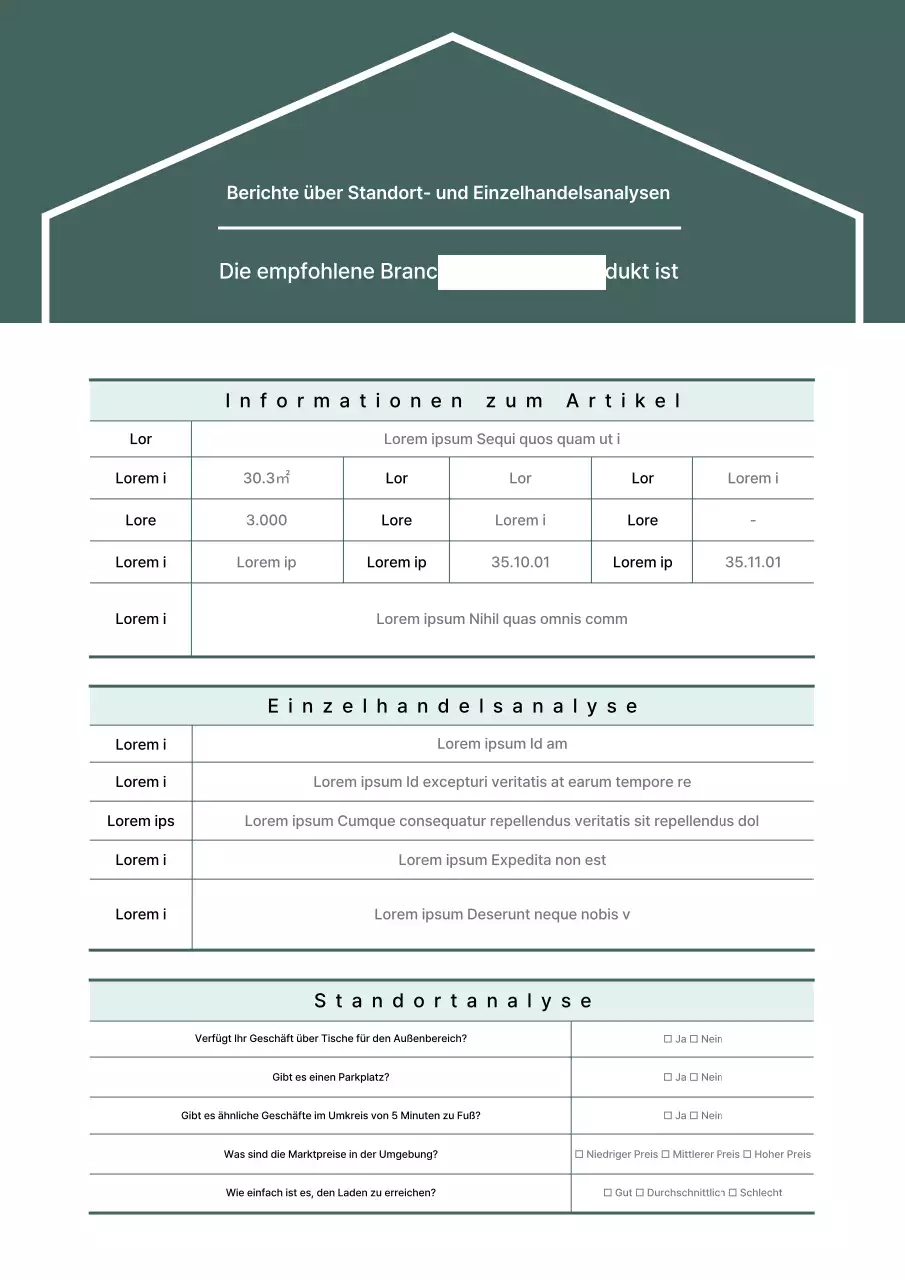 Turquoise Property Standort Kommerzielle Analyse Bericht