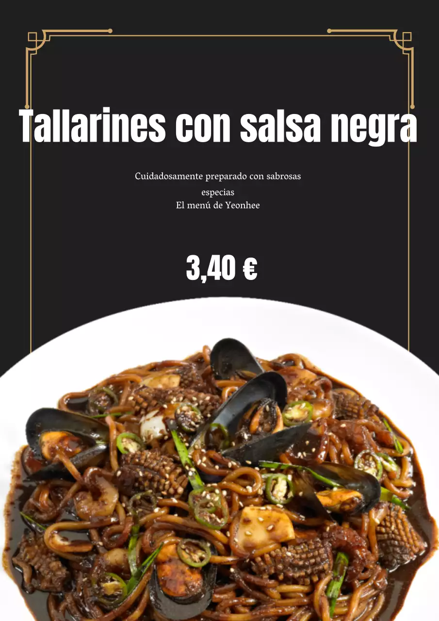 Promocionar la comida china en negro