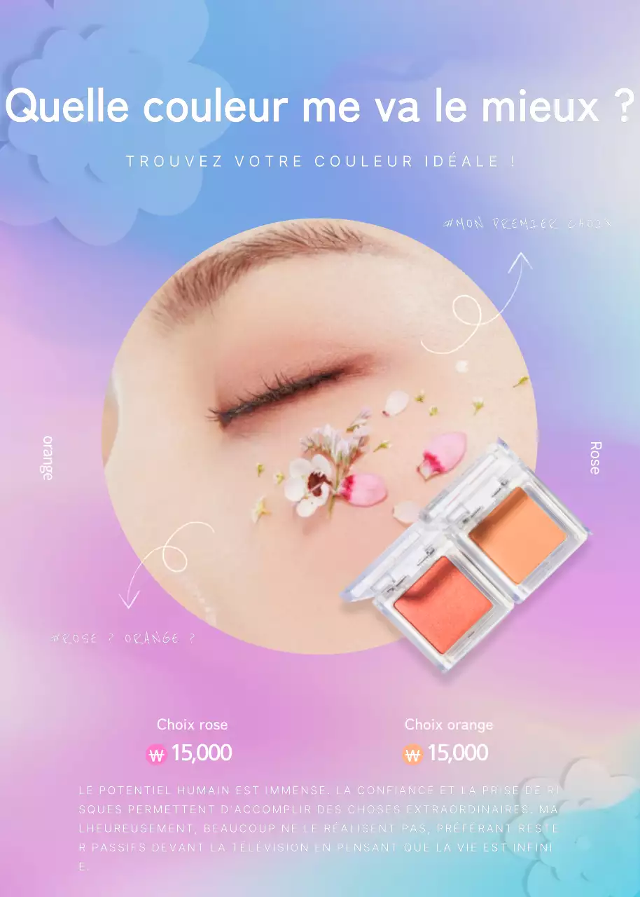 Evénements pop-up beauté roses et violets