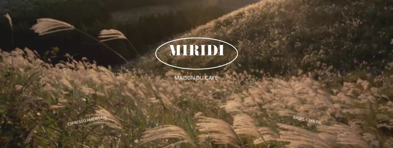 Promouvoir un café avec un paysage de roseaux chauds et automnaux