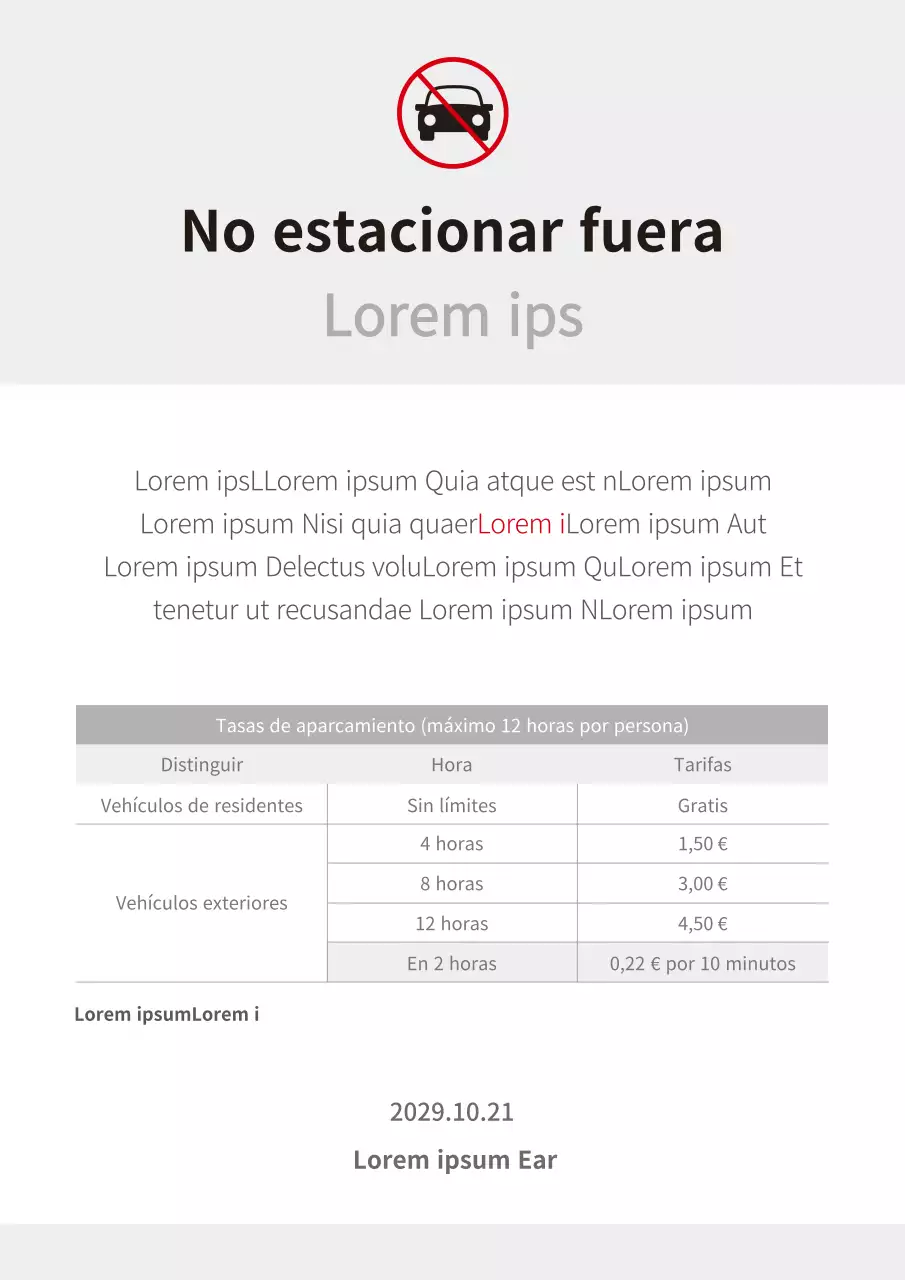 Una simple señal de prohibido aparcar en gris