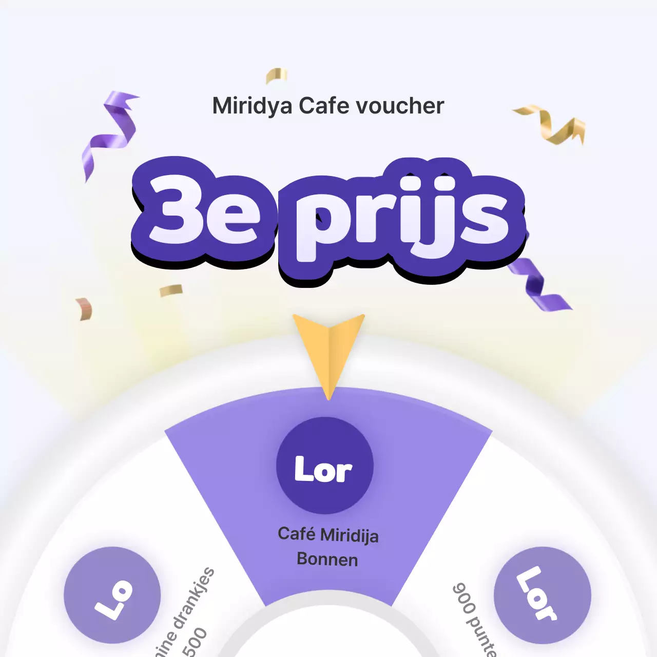 Driedimensionaal aanwezigheidsroulettegebeuren in paars en geel