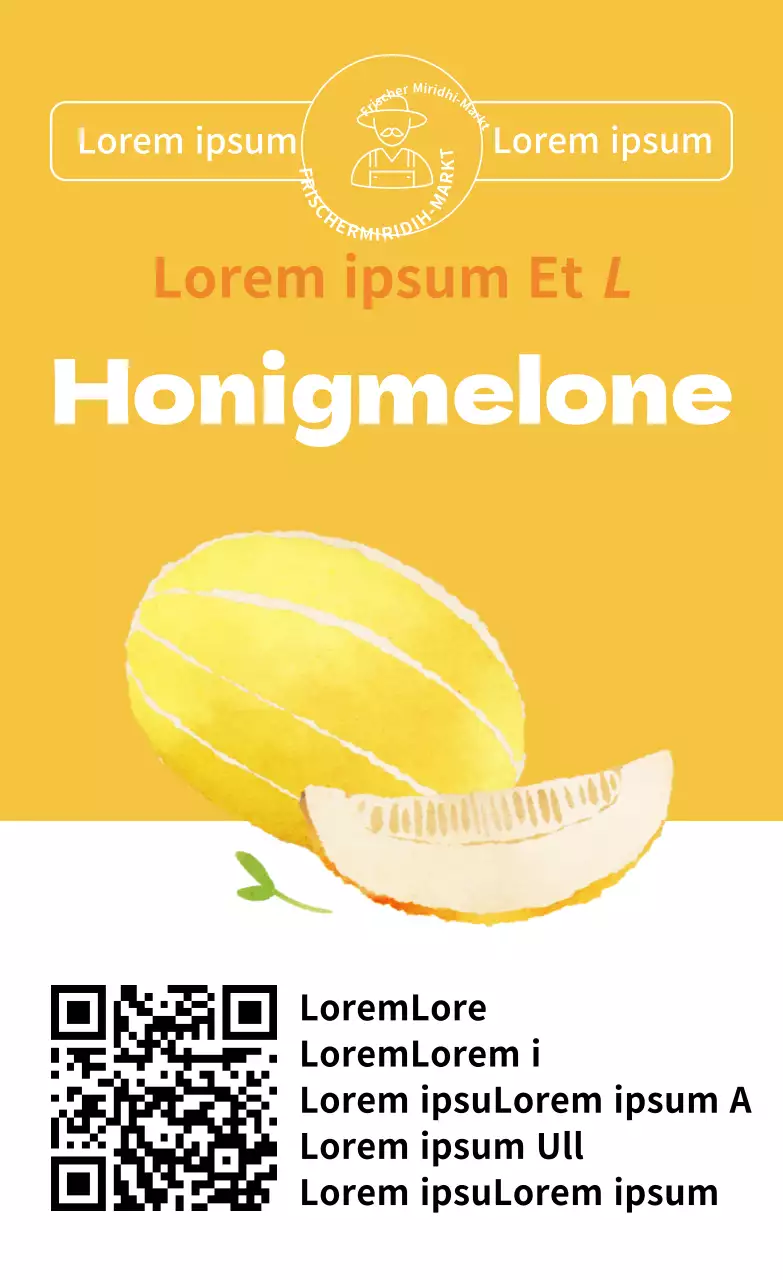 Einfache vertikale Aufkleber von Sommerfrüchten Melone Illustration von Farbe