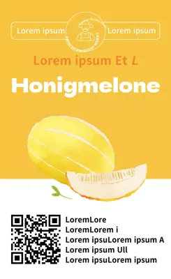 Einfache vertikale Aufkleber von Sommerfrüchten Melone Illustration von Farbe