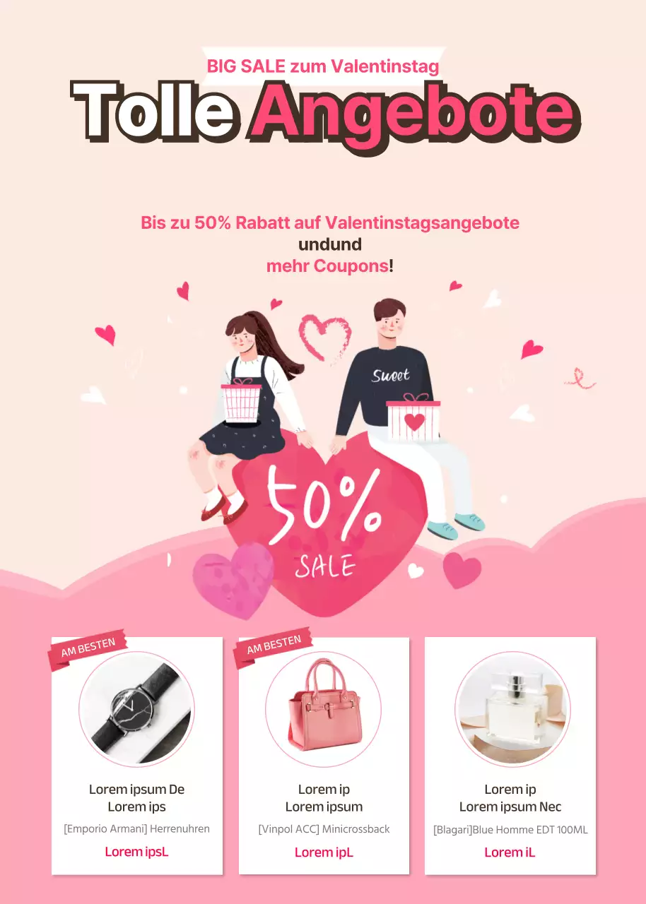 Angebote zum Valentinstag in Rosa