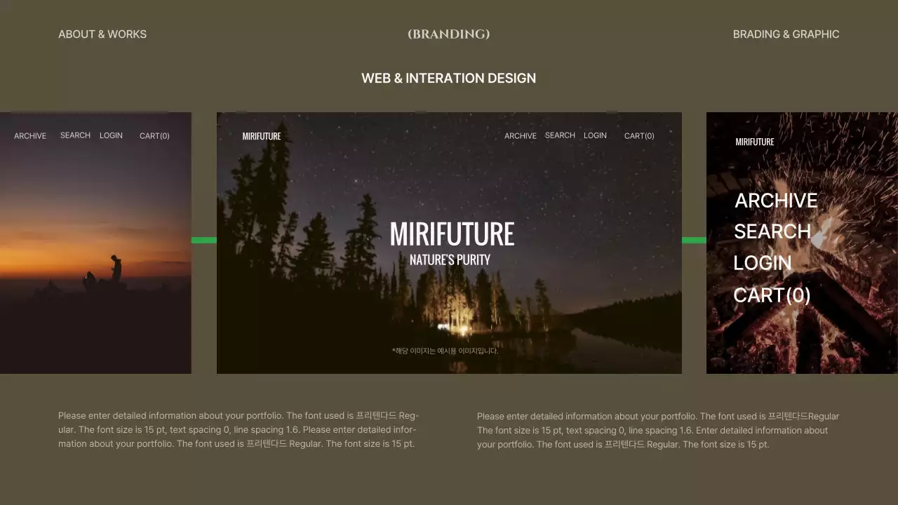 Gray and khaki lines and shapes concept design portfolio