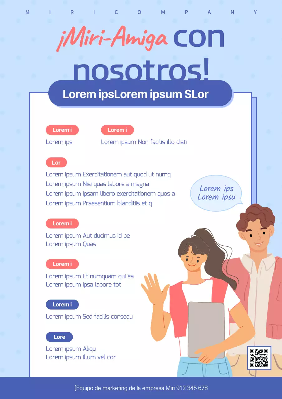Webposter en tonos azules para captar adeptos entre los estudiantes universitarios