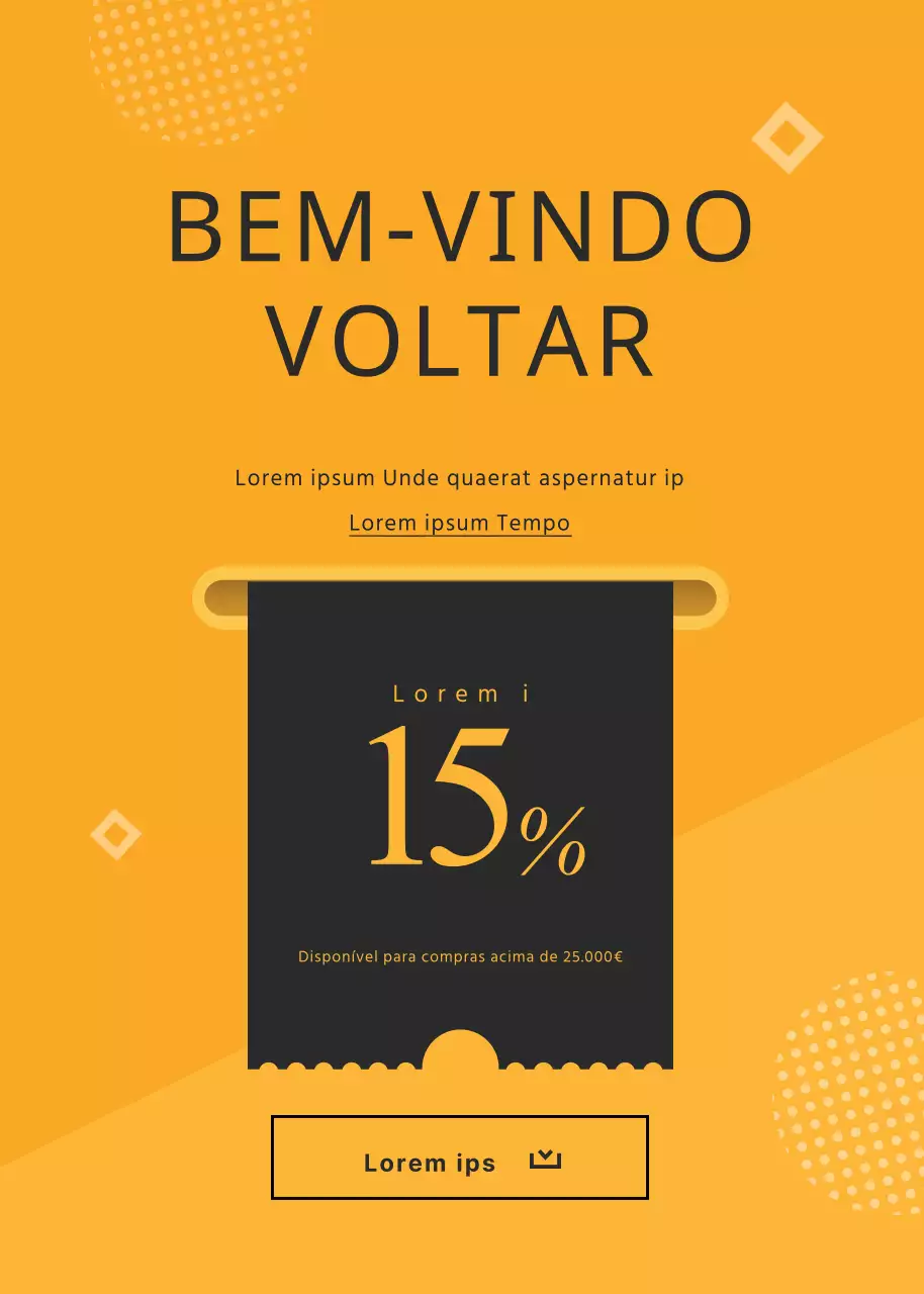 Ganhe 15% de desconto com o cupão