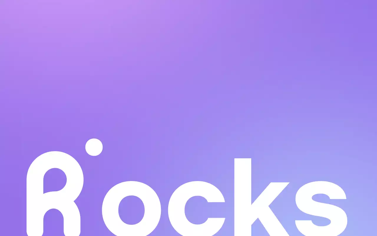 Desain dengan latar belakang gradien ungu dan hitam dan logo teks perusahaan sederhana berwarna ungu dan hitam