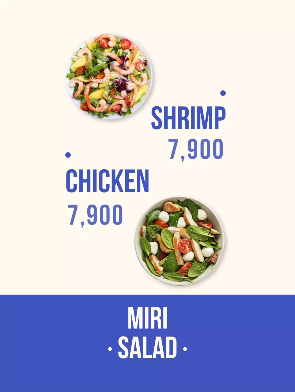 Fresh food banner in blue and beige