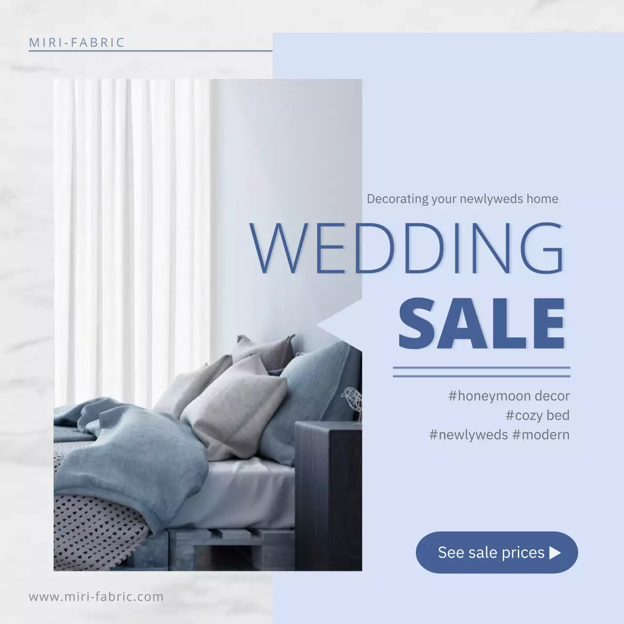 Blue Modern Wedding Promotion Social Media Post