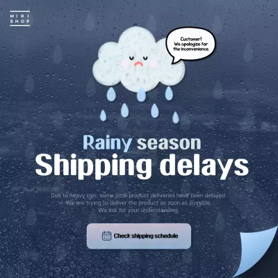 Blue Simple Shipping Announcement Social Media Post