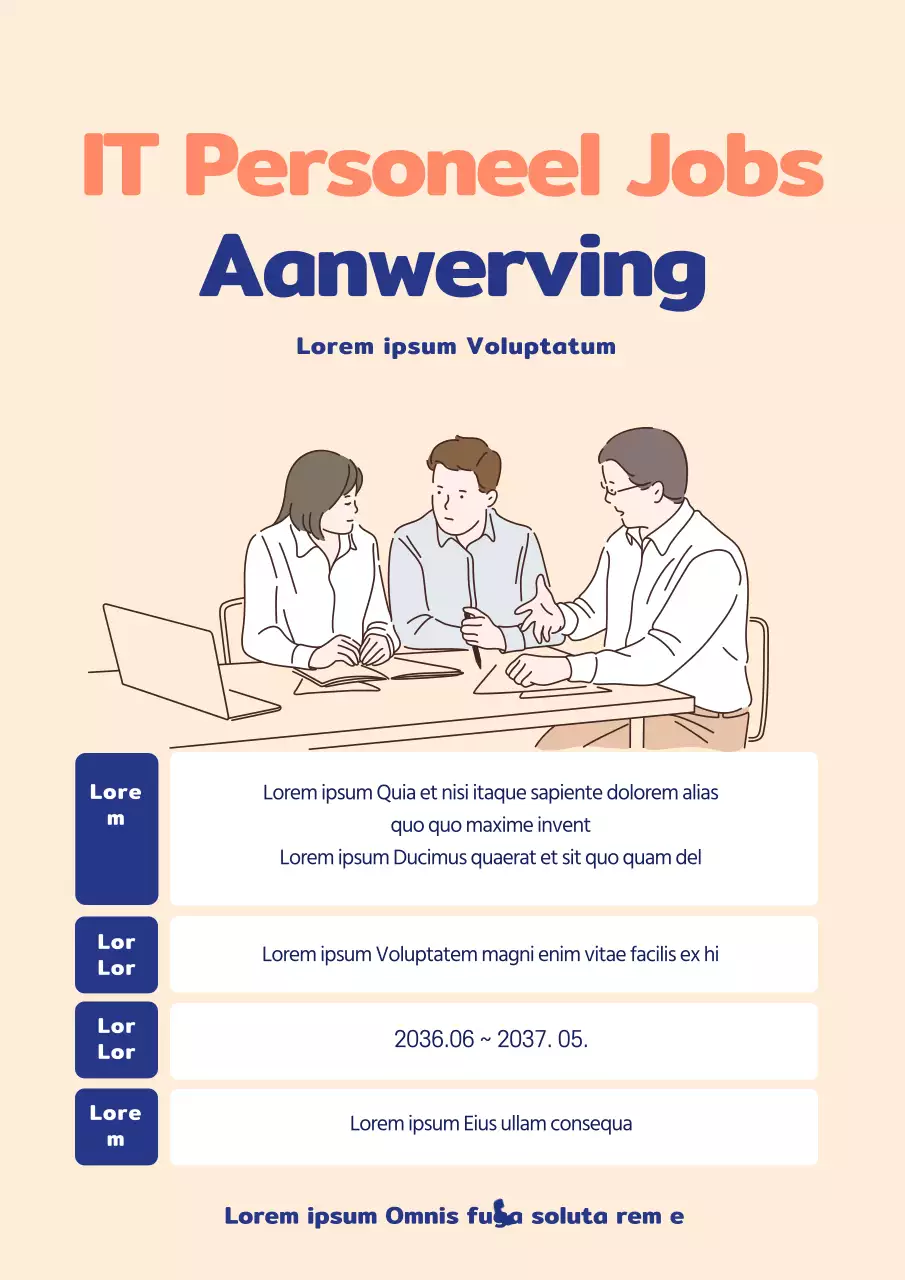 Bedrijven werven om deel te nemen aan de beige en eenvoudige banencreatie