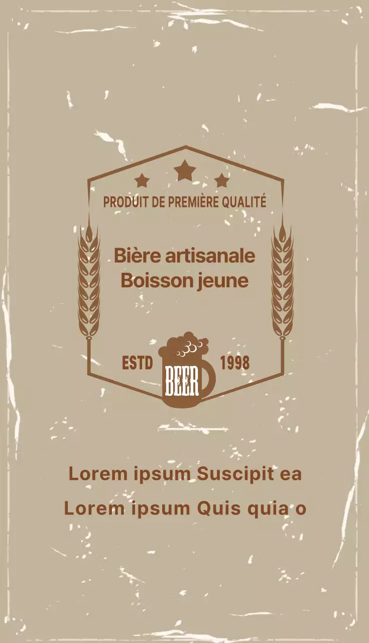 Illustration beige ivoire logo bar carte de visite